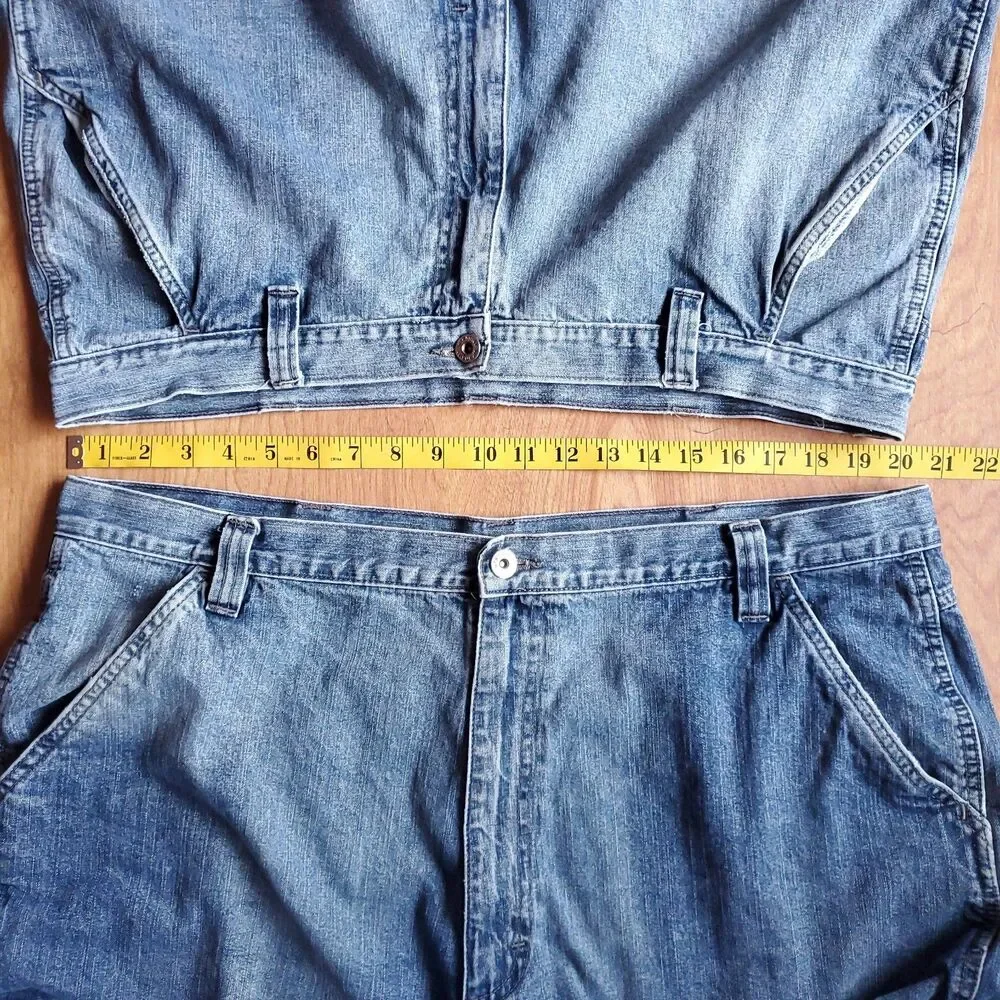 Vintage Wrangler Denim Cargo Jeans Lot of 2 Mens 42 (Fits 40 & 41 x 28.5) Faded